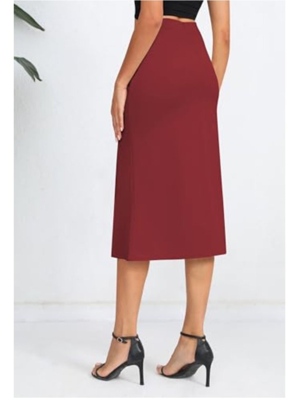 Women's Stretch Fishtail Pencil Skirt High Waist Midi - Picture 4 of 5